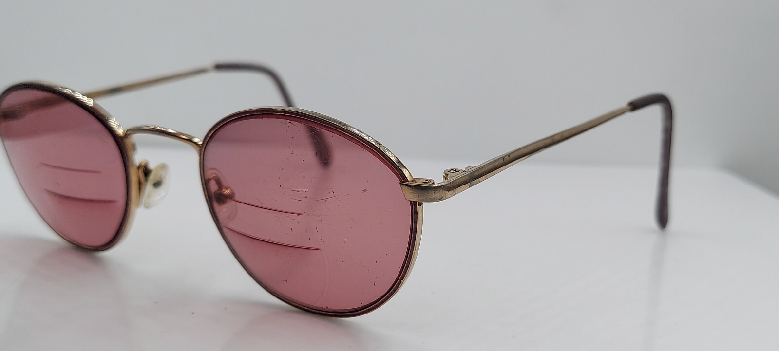 Vintage Charmant Pink Gold Oval Metal Sunglasses Japan FRAMES ONLY