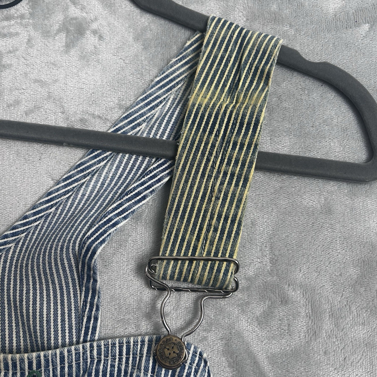 Vintage Union Made Oshkosh B’Gosh Sanforized Railroad Stripe Overalls 48×32 USA