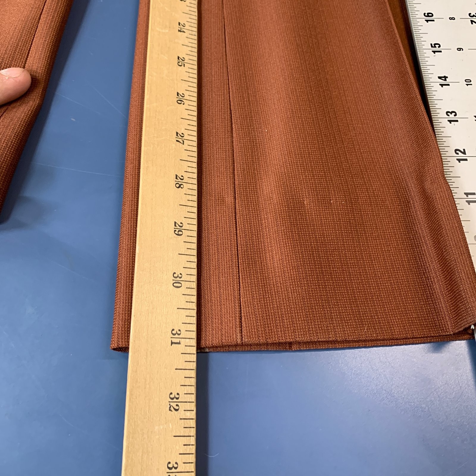 Vintage 70s Mens Mod Disco Pants 28×31 Brown Belted Flare Trousers Falcon Zip