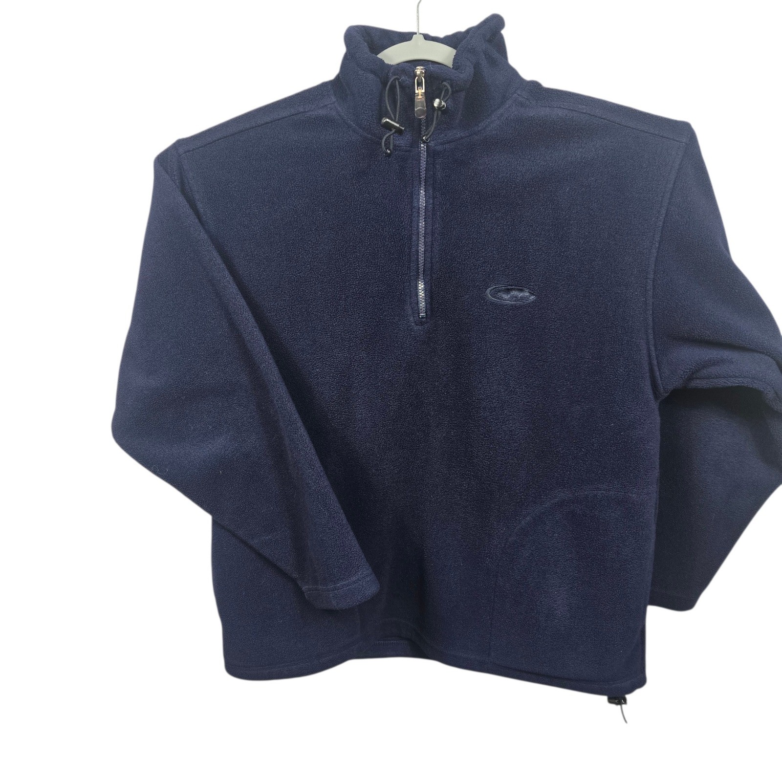 Vintage American Eagle Outfitters 1/4 Zip Fleece Pullover Y2K Navy Blue Mens L