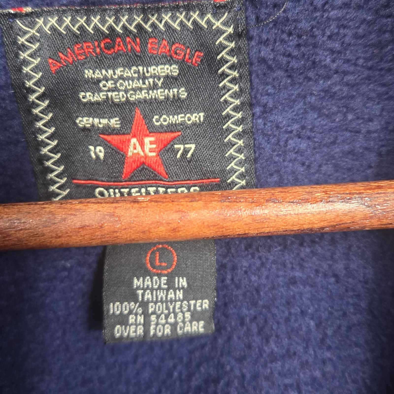 Vintage American Eagle Outfitters 1/4 Zip Fleece Pullover Y2K Navy Blue Mens L