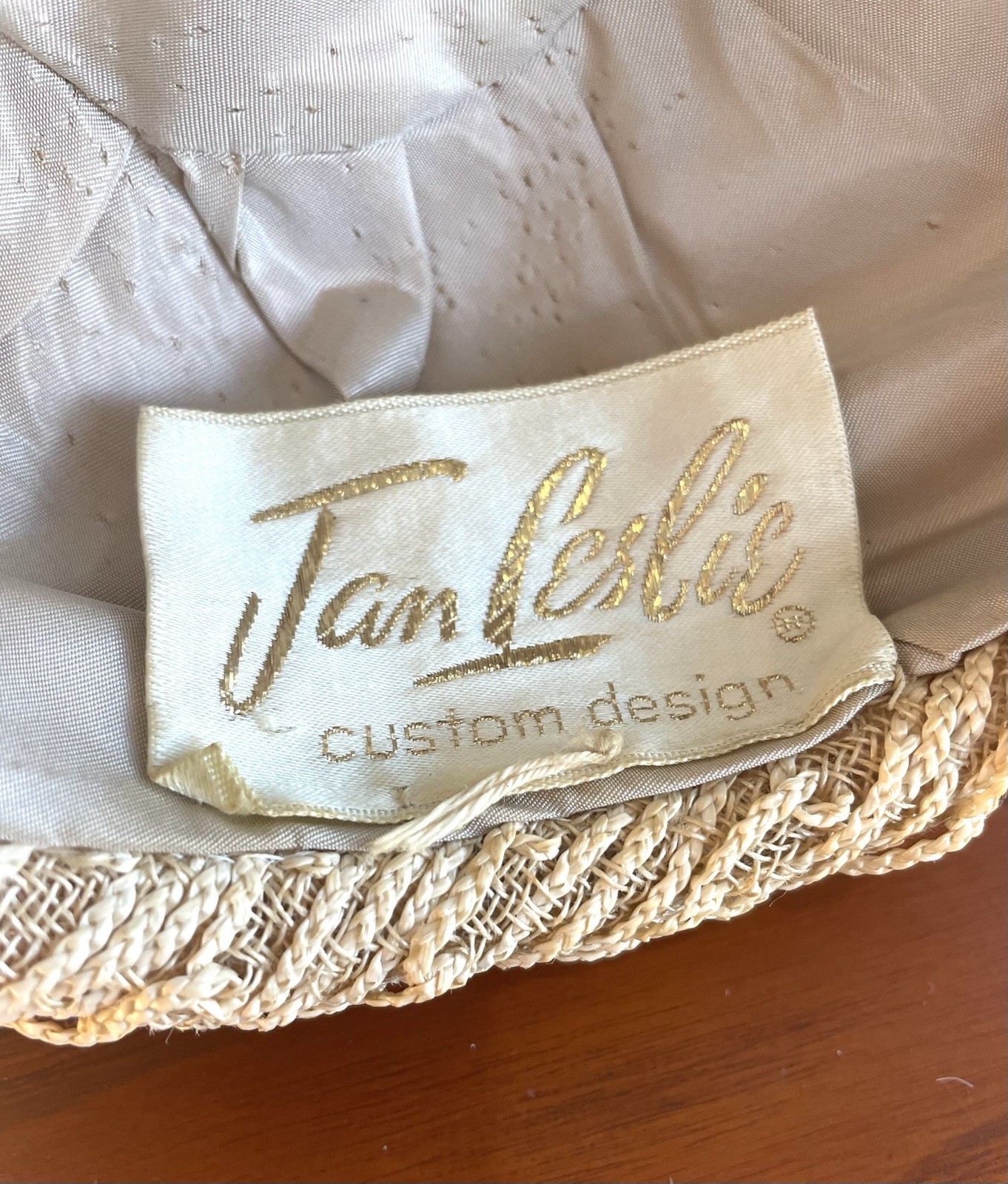Vtg 1960s Jan Leslie Custom Design Cocktail Hat Turban Cloque Bead Mid Century