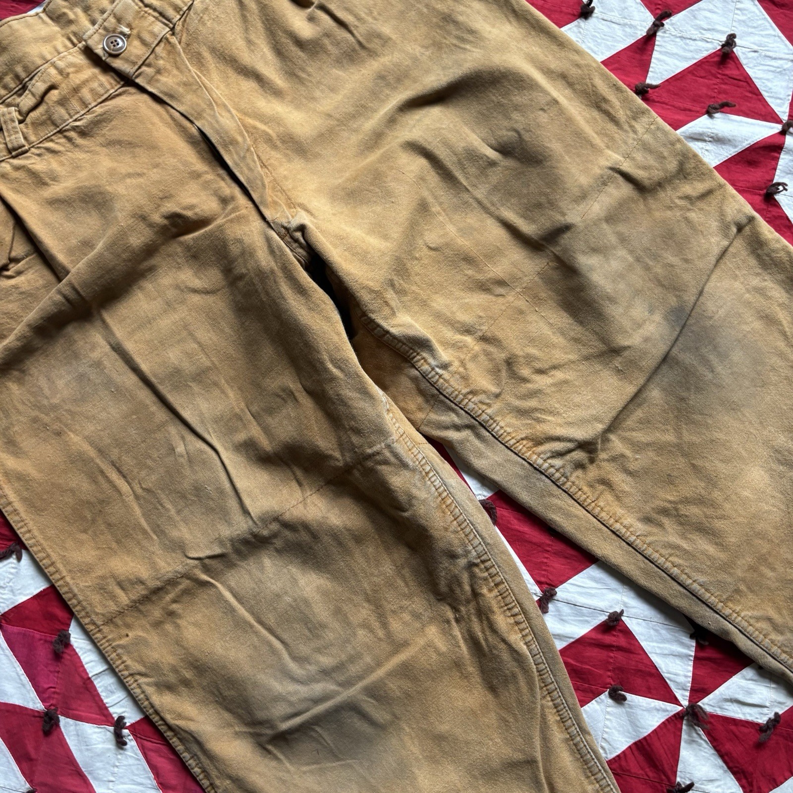 Vintage American Field Canvas Hunting Pants Mens As Is Worn Beige