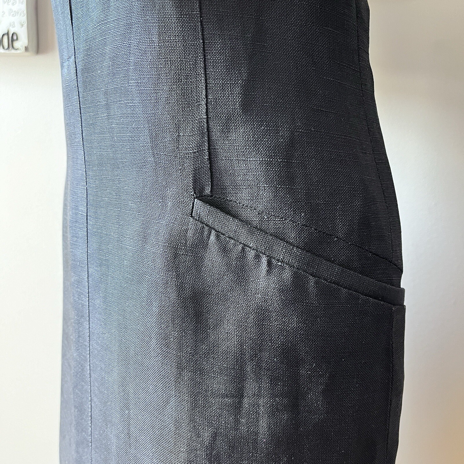 Vintage 80s Harvé Benard Short Sleeve Black Sheath Chic Dress Size S