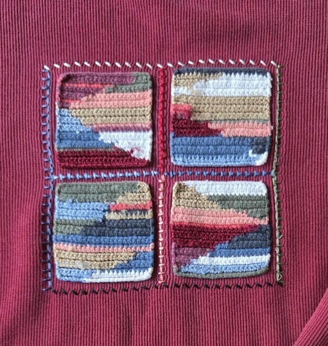 Grandmacore Sweater Size Large Monterey by Koret Vintage Pullover Patchwork