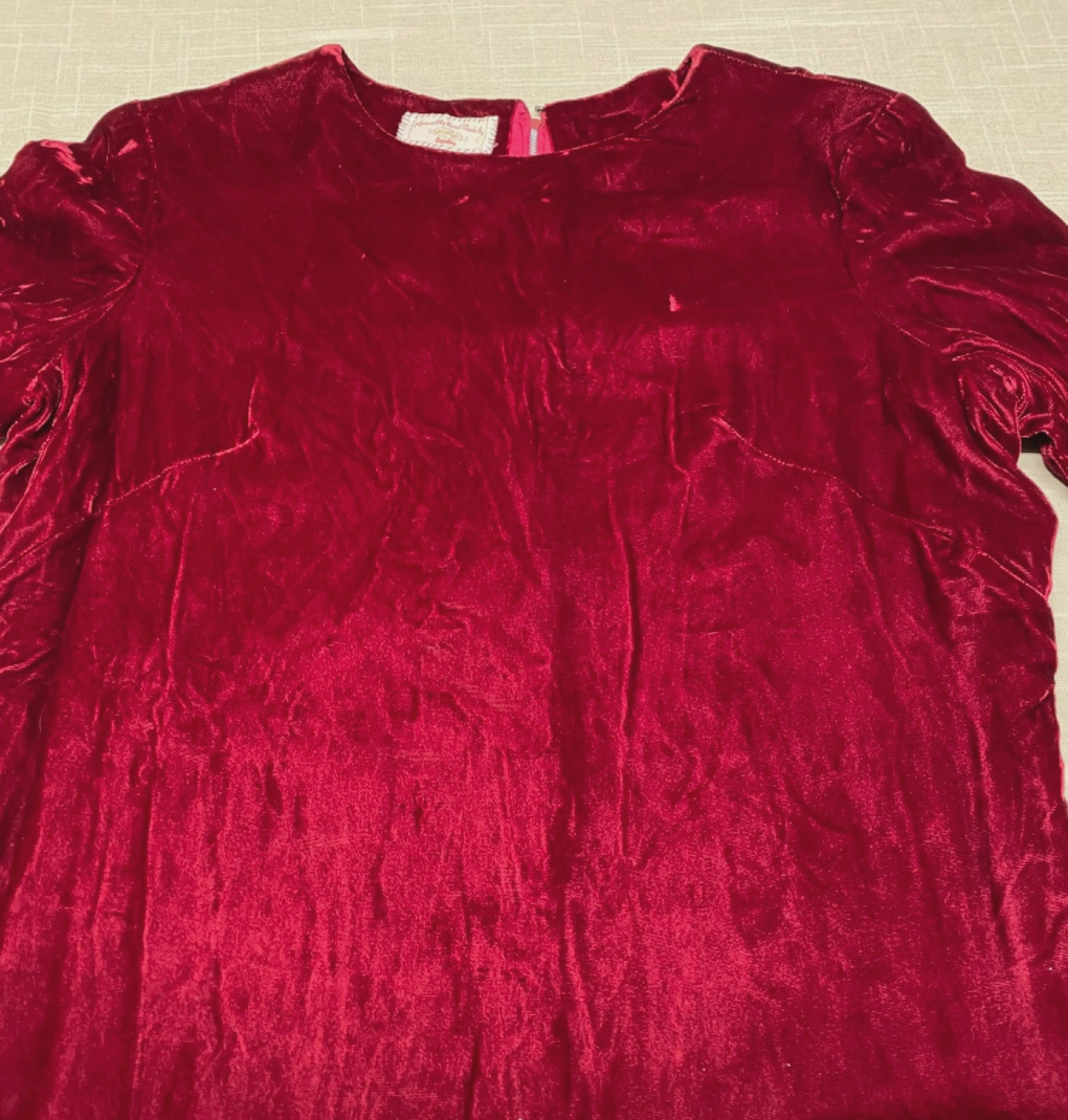 Vintage Velvet Dress 60s Maxi Handmade Red Burgundy Gothic Witchy Mod Glam 1960s