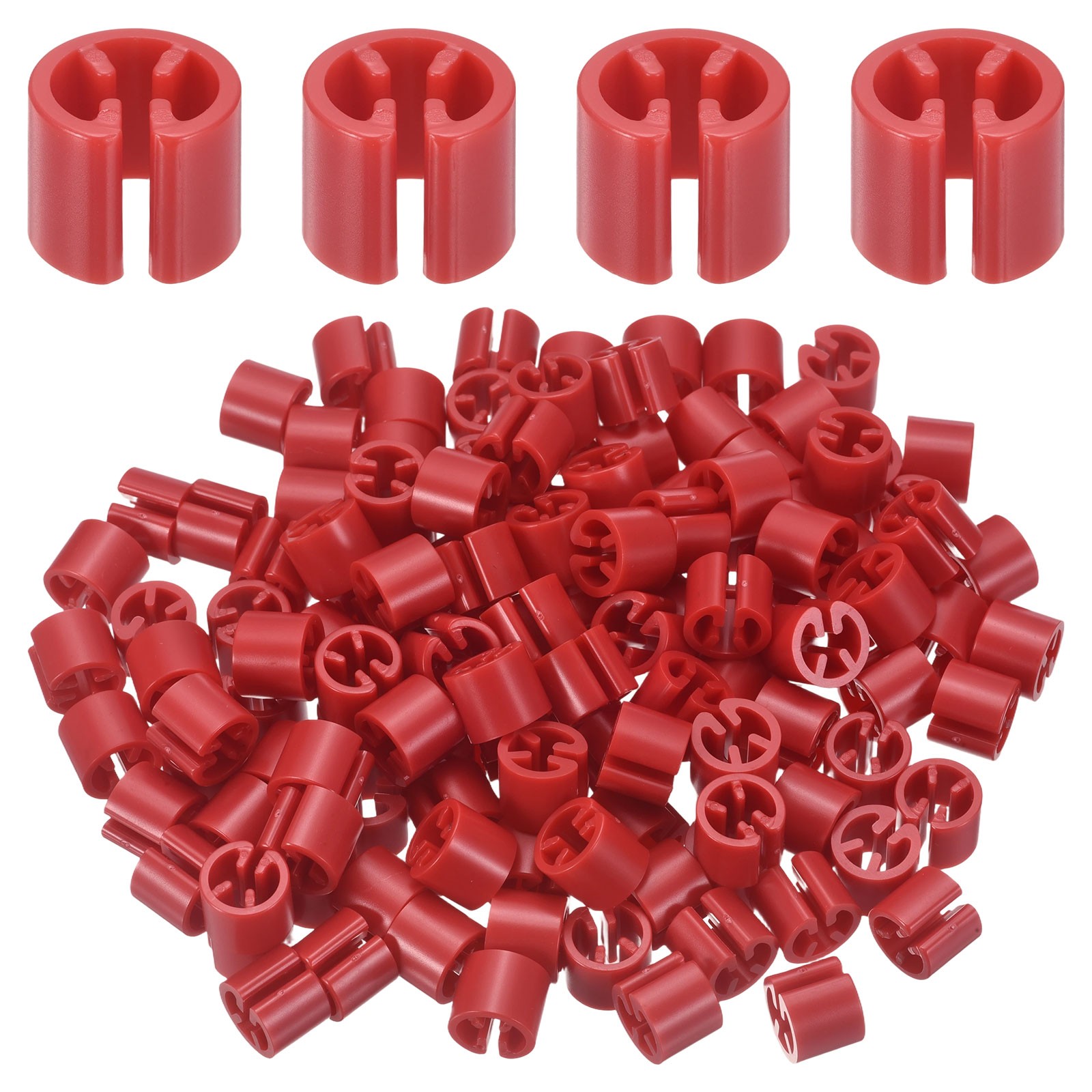 120Pcs Hanger Size Markers, Fit 3-5mm Rod Hanger Tags for Organization, Red