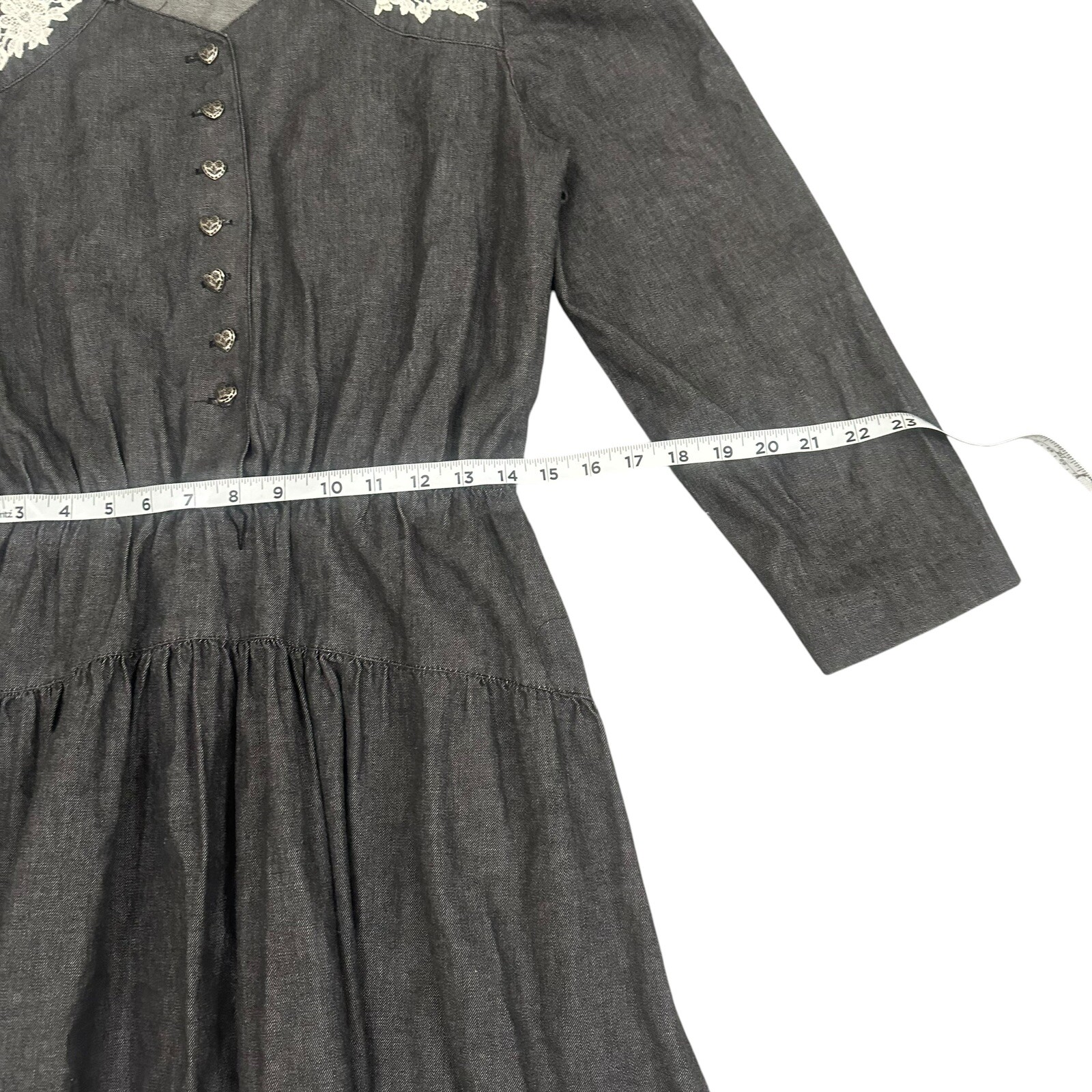 Vintage Miller Stockman Maxi Dress Western Lace Women’s 13/14 Made In USA
