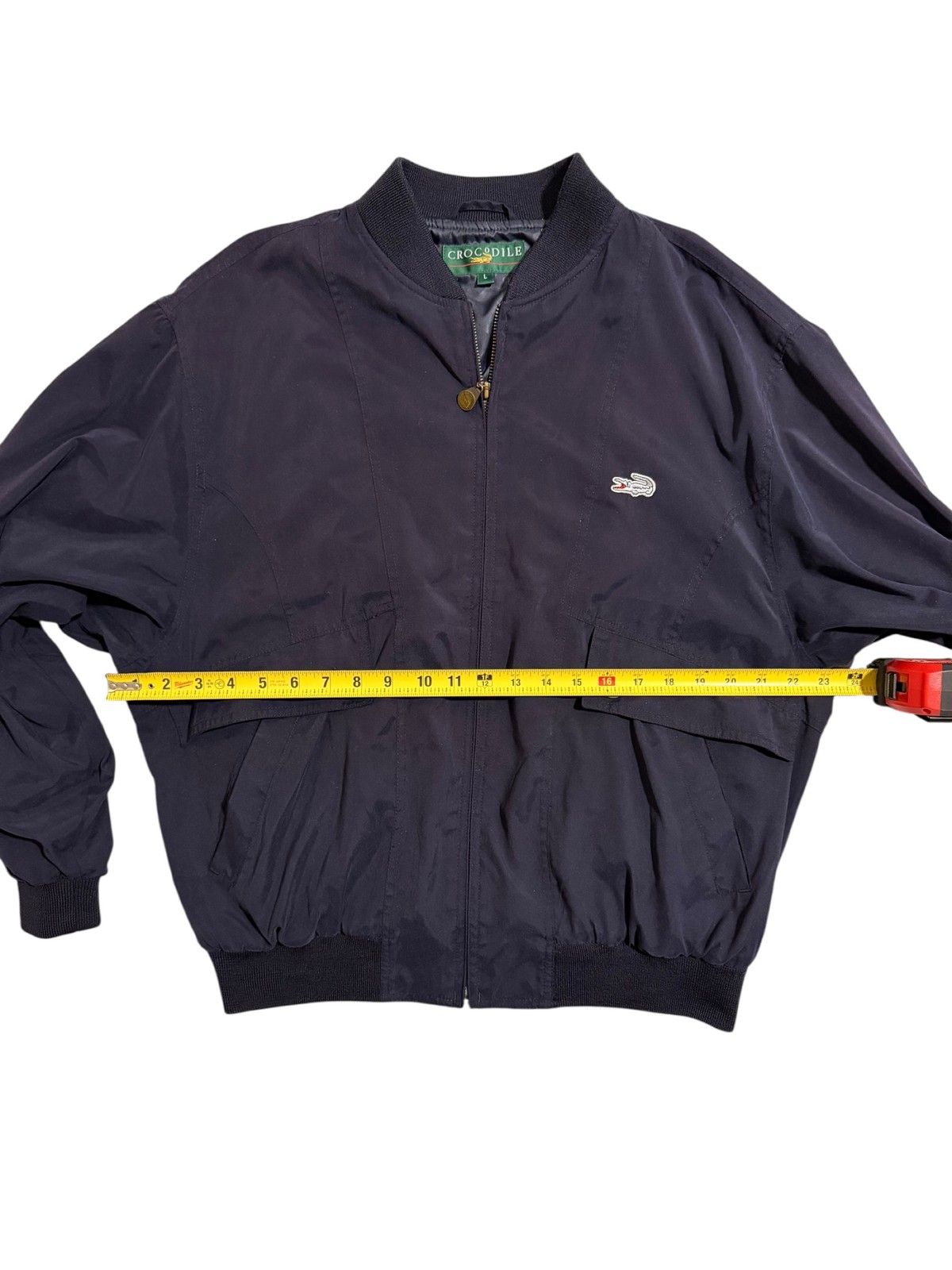 Men’s L Navy Blue Crocodile Bomber Jacket