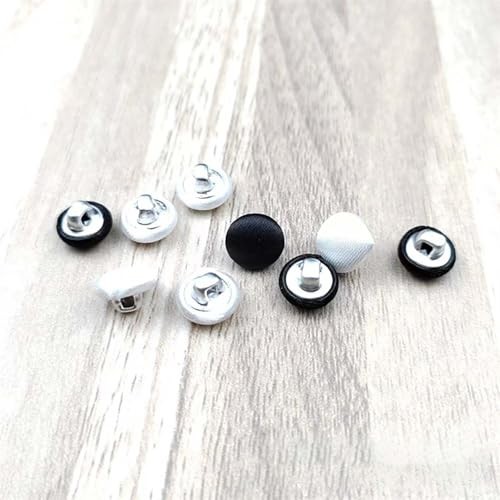 20 Pcs Satin Covered Metal Shank Buttons Cloth Buttons for 15mm Dark Blue