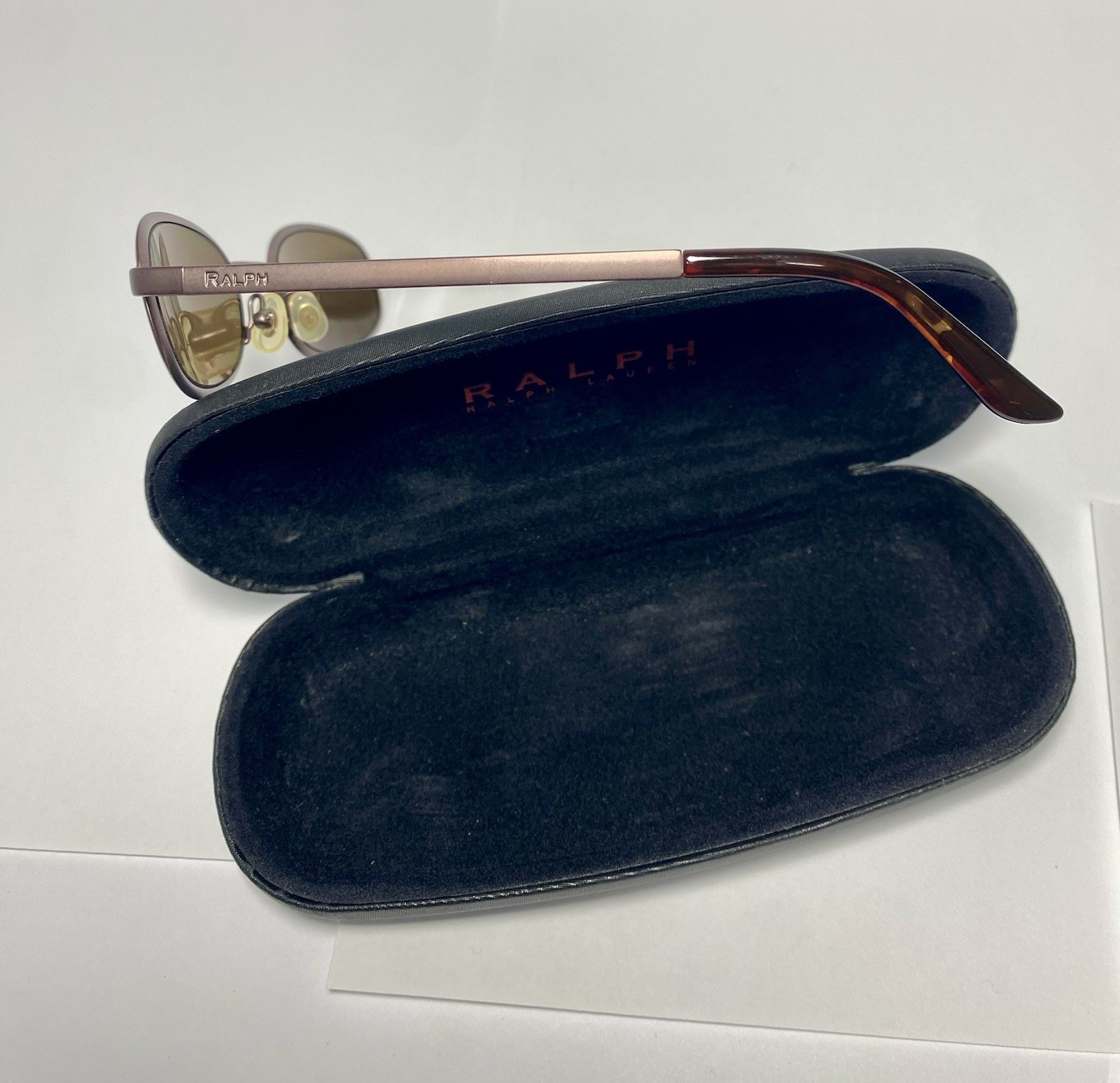 Vintage RALPH LAUREN Sunglasses Oval Metal Brown 948/S 9CX 49-21 90s Y2K Case