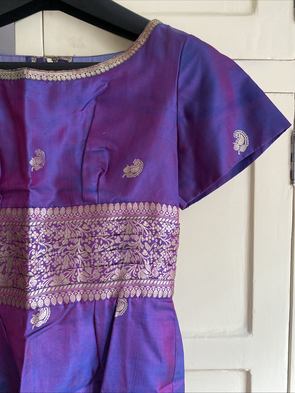 VTG Silk Sari Dress w Jacket Indian Handmade New Old Stock Harilela’s Custom