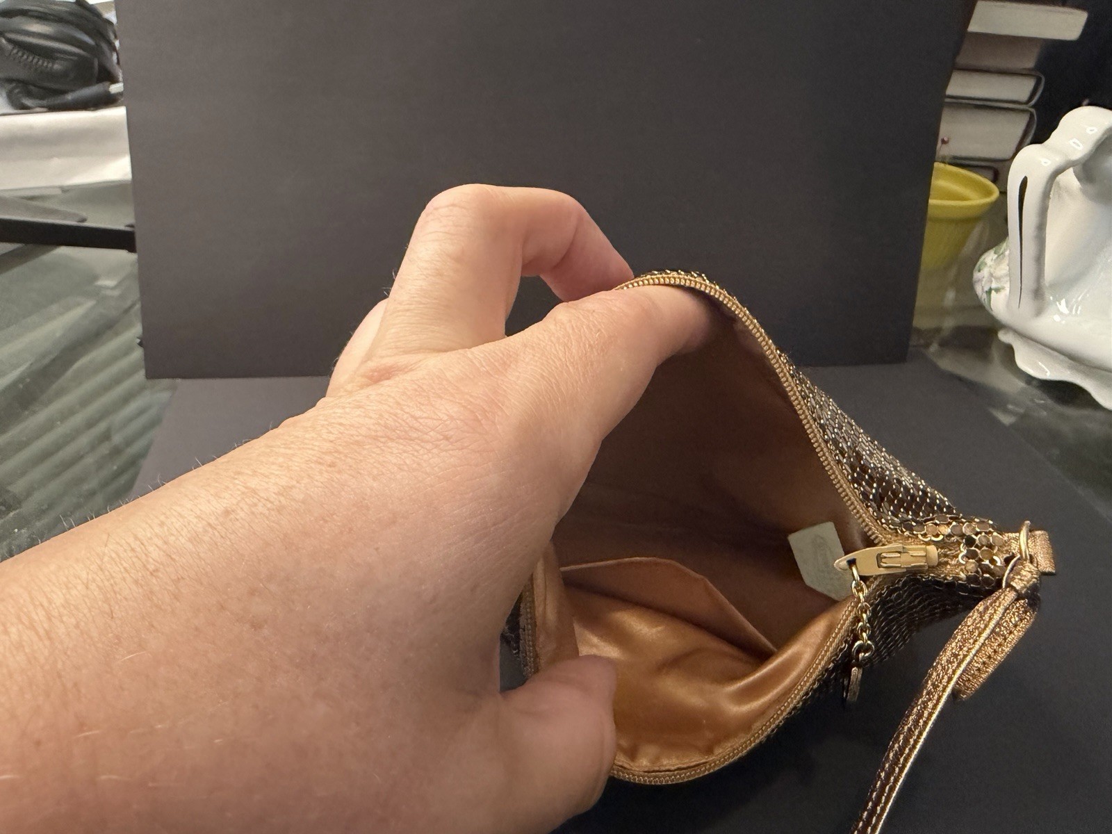 Vintage Purse 70s Mesh Whiting & Davis Copper Purse With Strap