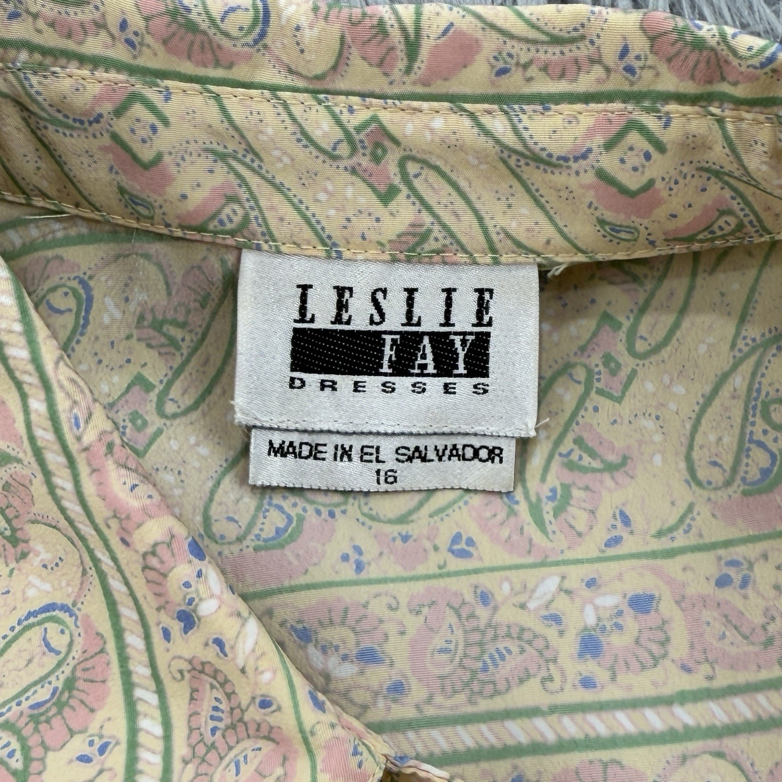VTG Leslie Fay Dress Womens 16 Paisley NWT Cottagecore Prairie Tradwife Modest