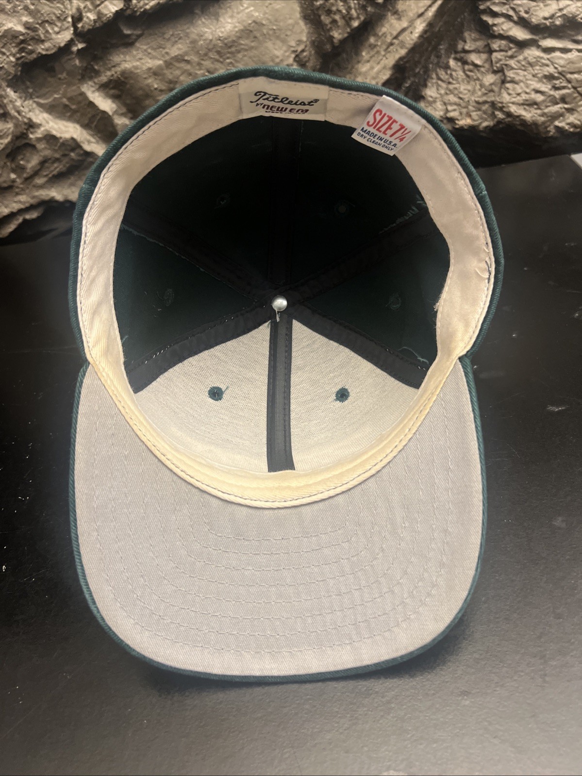 Vtg New Era Titleist FJ Hat Green golf Baseball Cap Fitted 7 1/4 usa summer