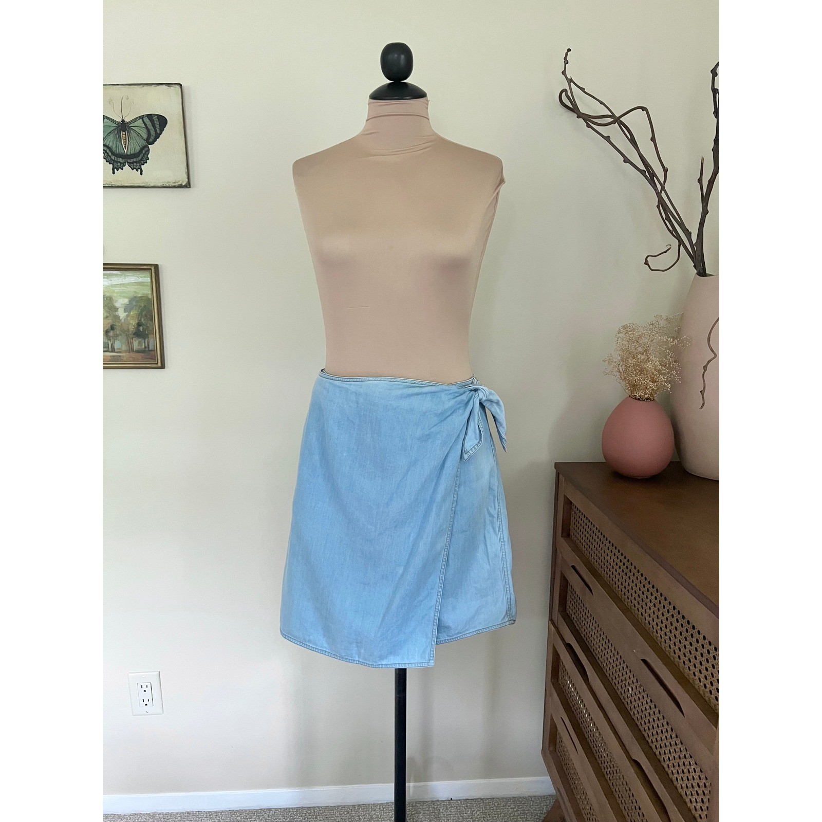 Vintage 90s Liz Wear Denim Wrap Skort