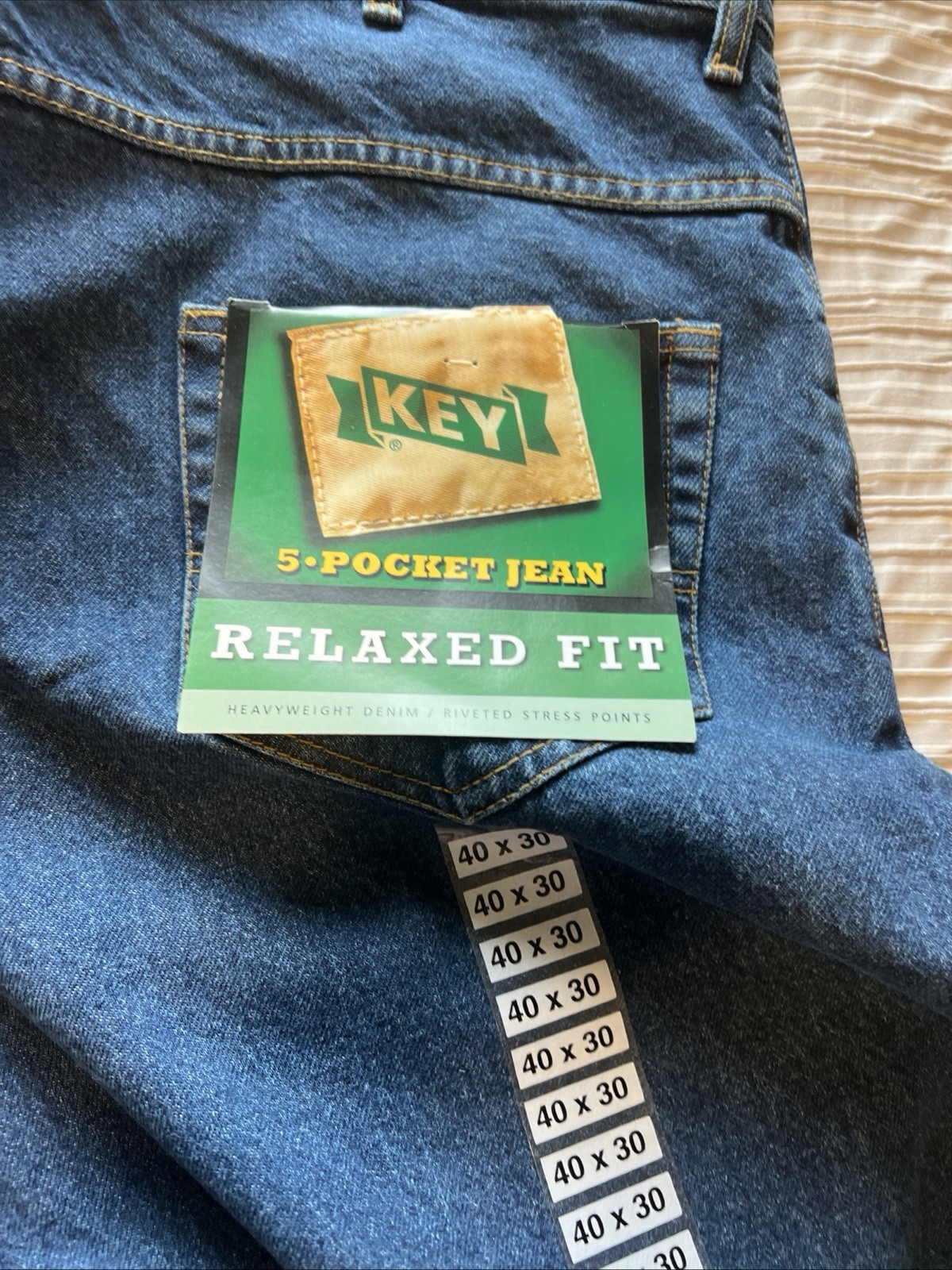 Vintage 70’s Work Jeans Buy Two Pair Get One Free NOS, Sears/Key 40 X 30 ￼