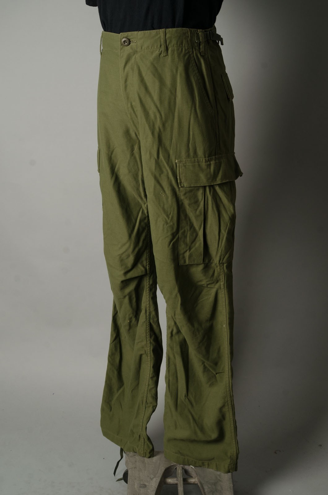 VTG 70S U.S. Army Jungle Fatigue Trousers Cargo Pants SCOVILL Zipper