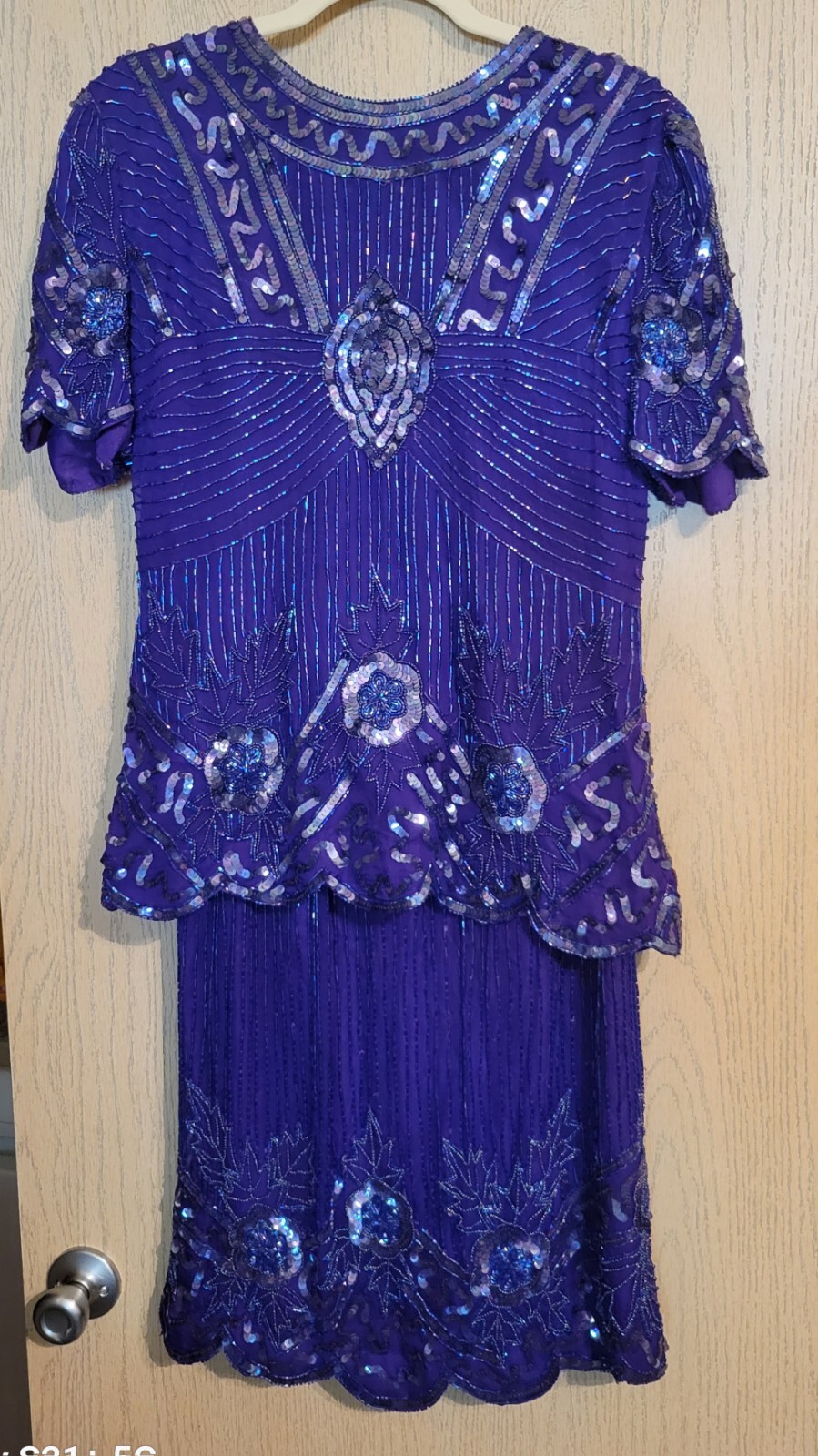 VINTAGE Two Piece Beaded Dress Size S