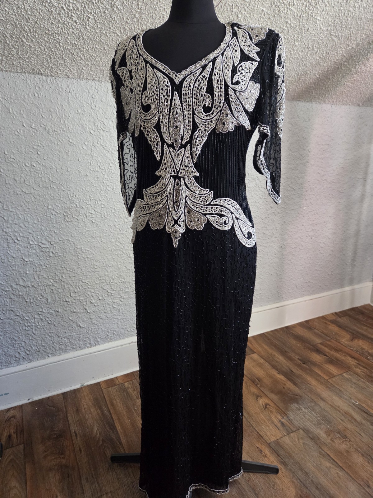 Vintage Silky Nights By Cherish Vintage Beaded Gown Size Xl