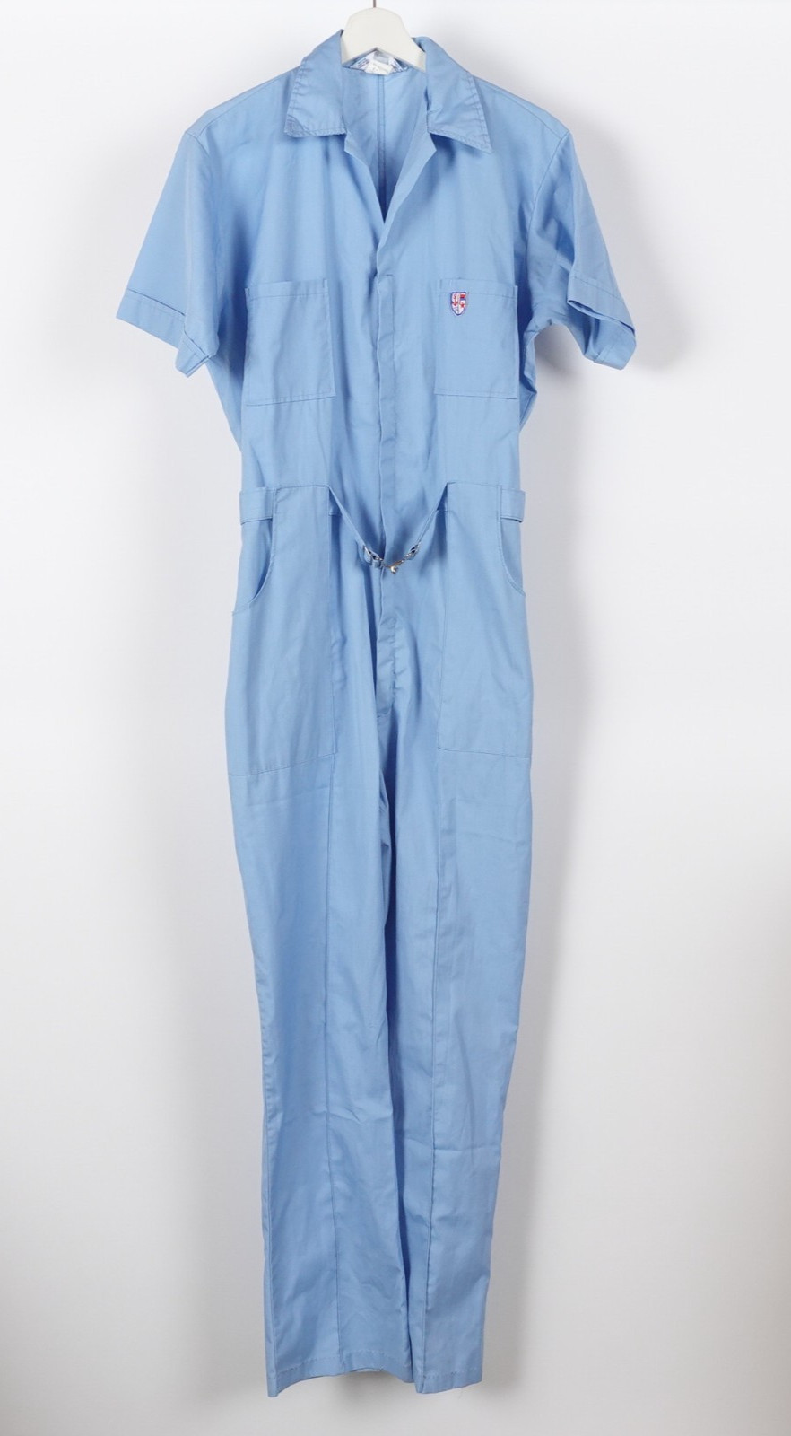Vintage 70s Sears Leisure Jumpsuit Coverall Work Wear Size 40 Medium Light Blue