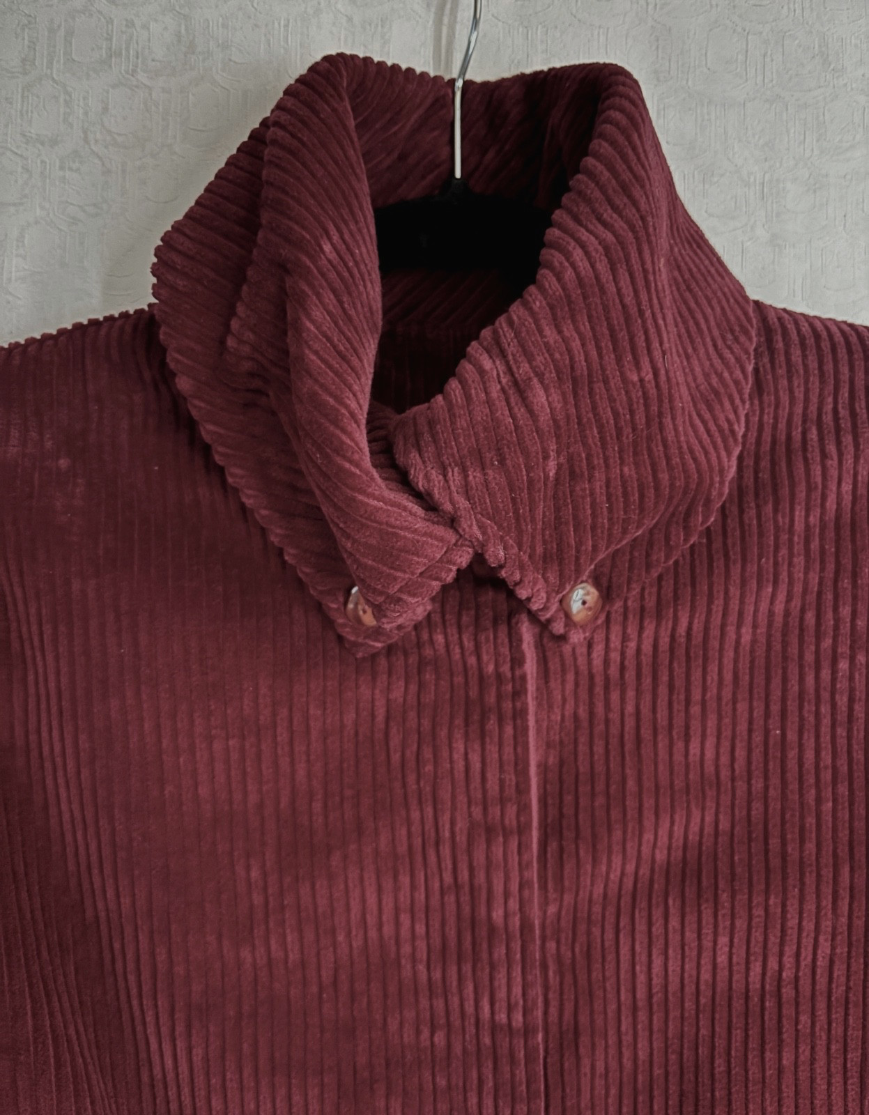 VTG 70’S DOES 40’S INSPIRED BURGUNDY RED CORDUROY CROP PEPLUM JACKET COAT*XS/S