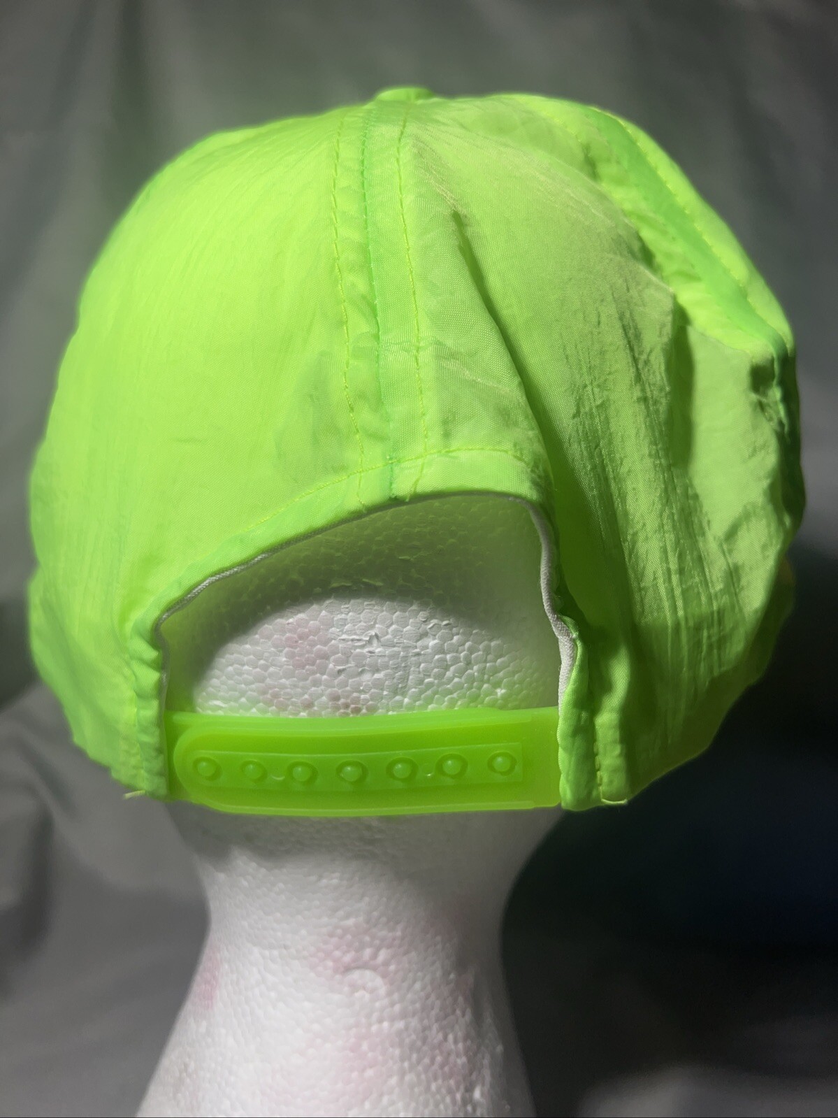 Vintage Perkin Elmer Performance Day-Glo Neon Yellow Hat Cap SnapBack 1993