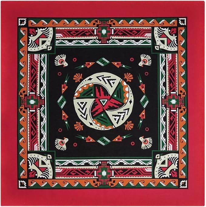 4-Pack 100% Cotton Bandana Set, Vintage Graphic Print, 22×22 inches – Assorted 1
