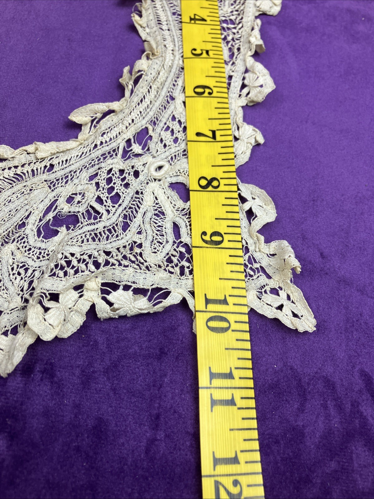 Antique Victorian Edwardian Handmade Lace Collar Needs Bobbin Fine
