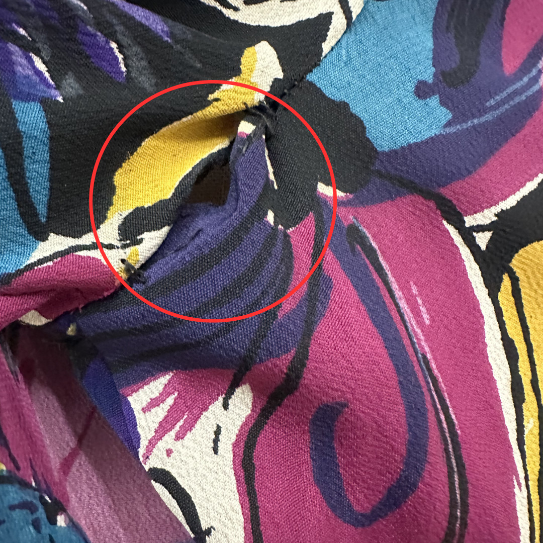 Vintage 1940s Rayon Jewel Toned Screenprinted Floral A-line Day Dress