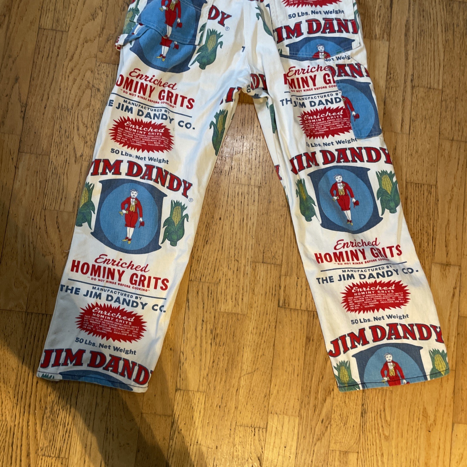 Big Smith Overalls Adult Vintage Jim Dandy Hominy Grits AOP Men’s Woman’s Cool