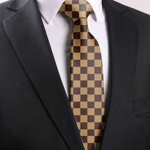 Mens Ties 3.15″ Neckties for Men Cotton Printed Fashion Neck Tie Ae1-checkered