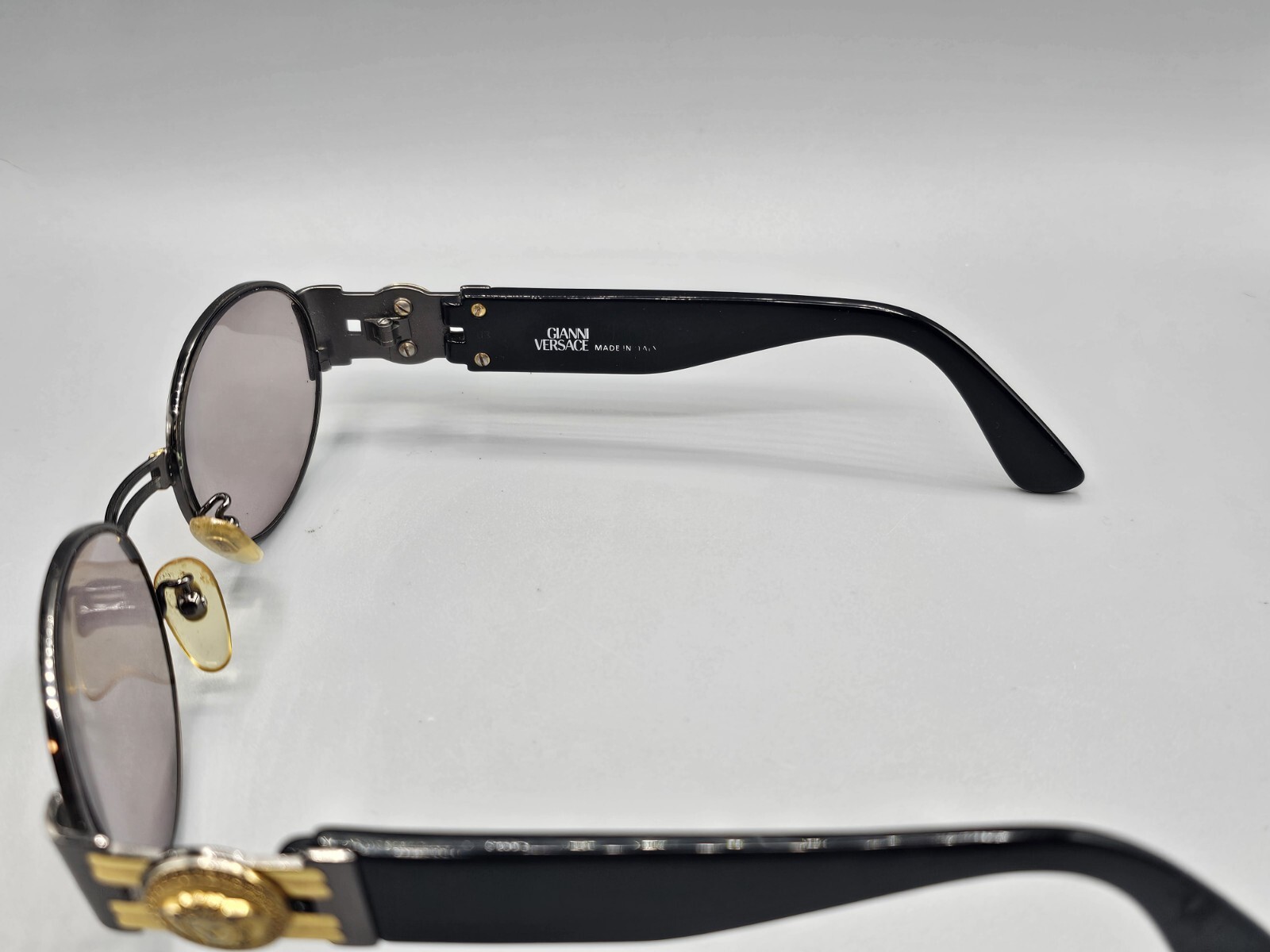 VTG 90s Gianni Versace Ladies Sunglasses Frames Only MOD.S71 50X18 Black & Gold