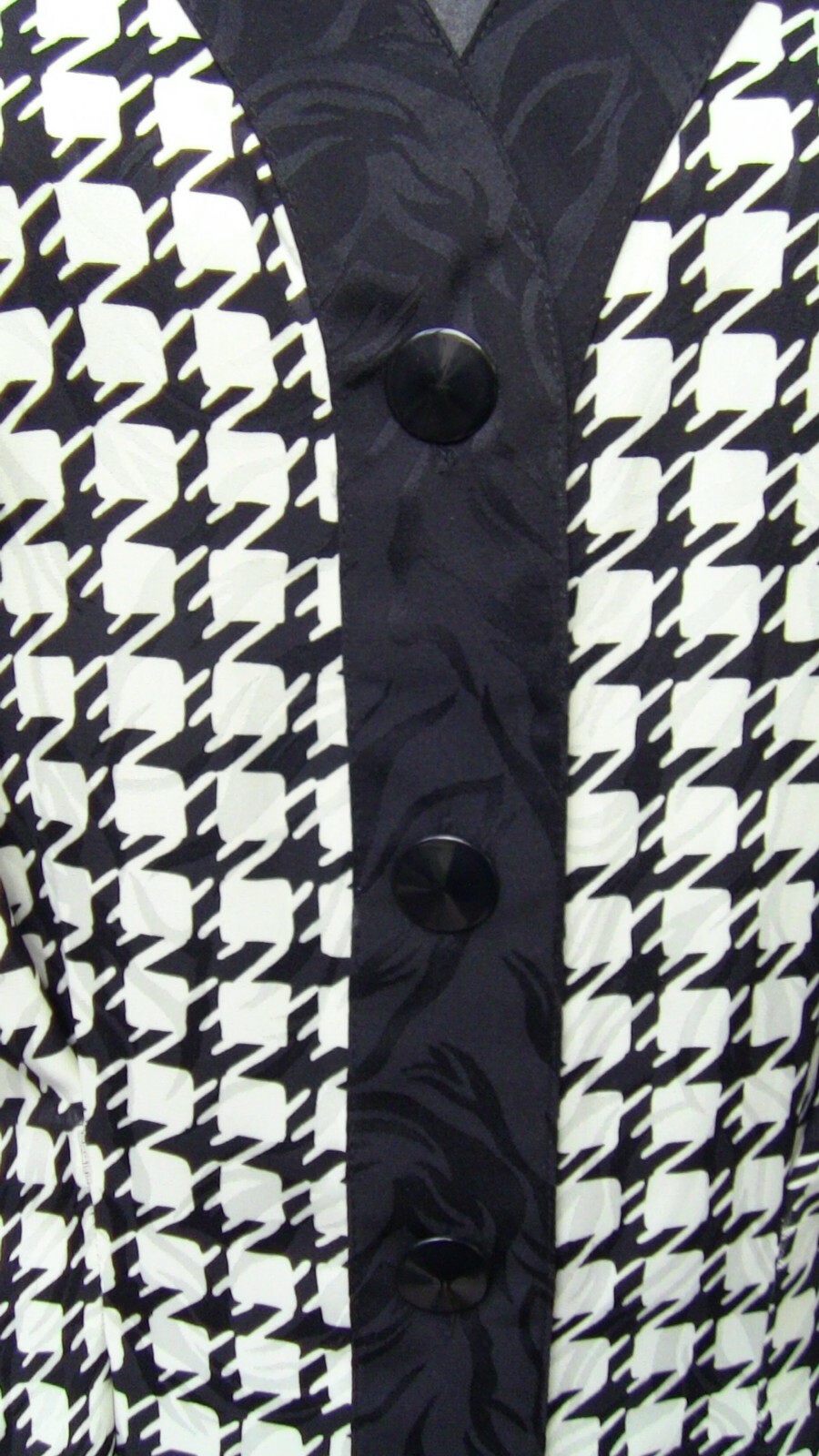 PAPELL BOUTIQUE BUTTON FRONT BLACK/WHITE CHECKERED DRESS SZ 12 POLYESTER