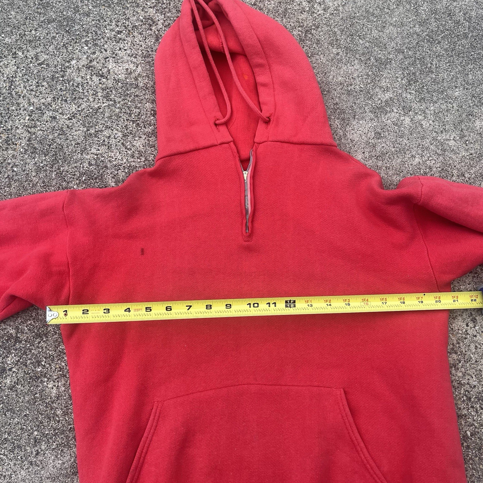 Vintage 1960s Hoodie Napoleon XIV 1966 Gordan Knit Concert Band Quarter Zip Red
