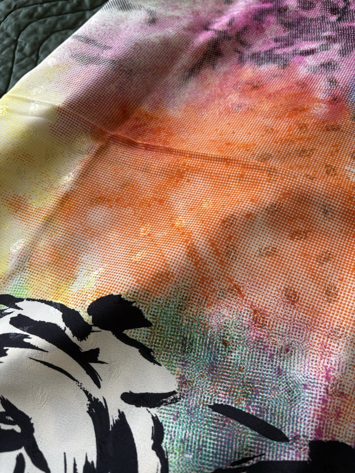 VTG Emanuel Ungaro Parallele Silk Shawl Scarf 51″ Sq Floral Abstract Multicolor