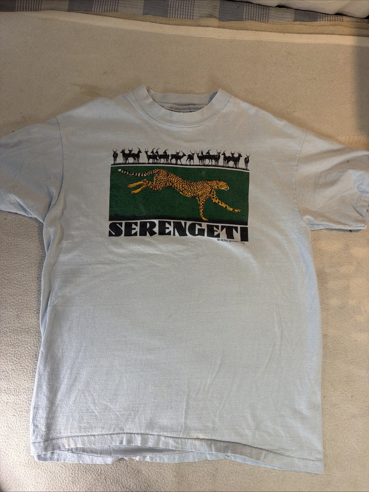 Vintage Serengeti Cheetah Wildlife African Animals Graphic T-Shirt 1983