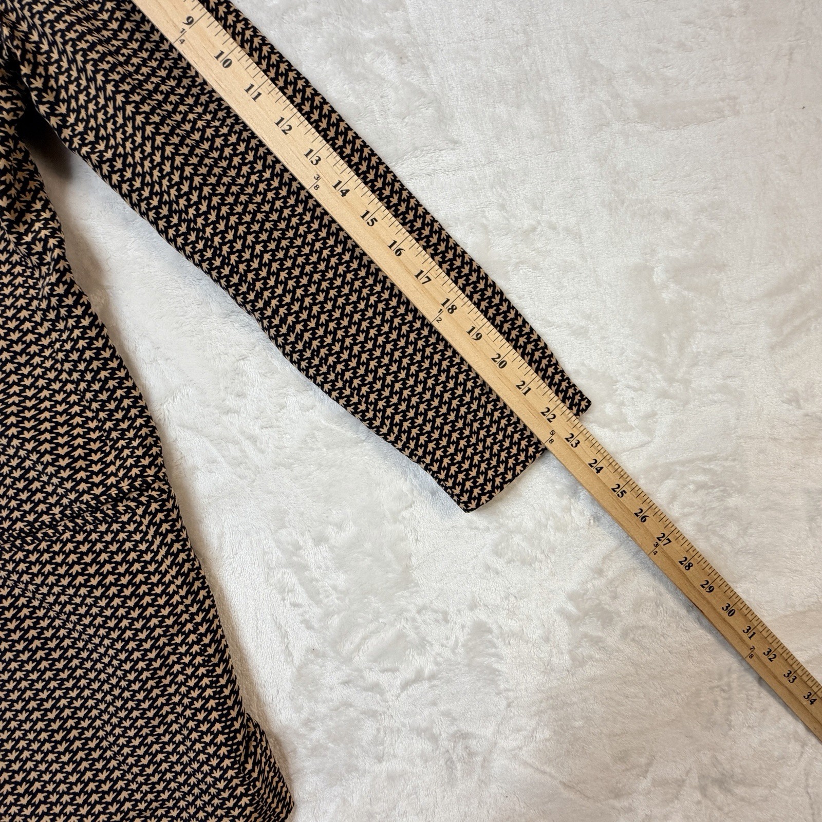 Vintage 80s Women’s Silk Brown & Black Single-Button Coat Jacket.