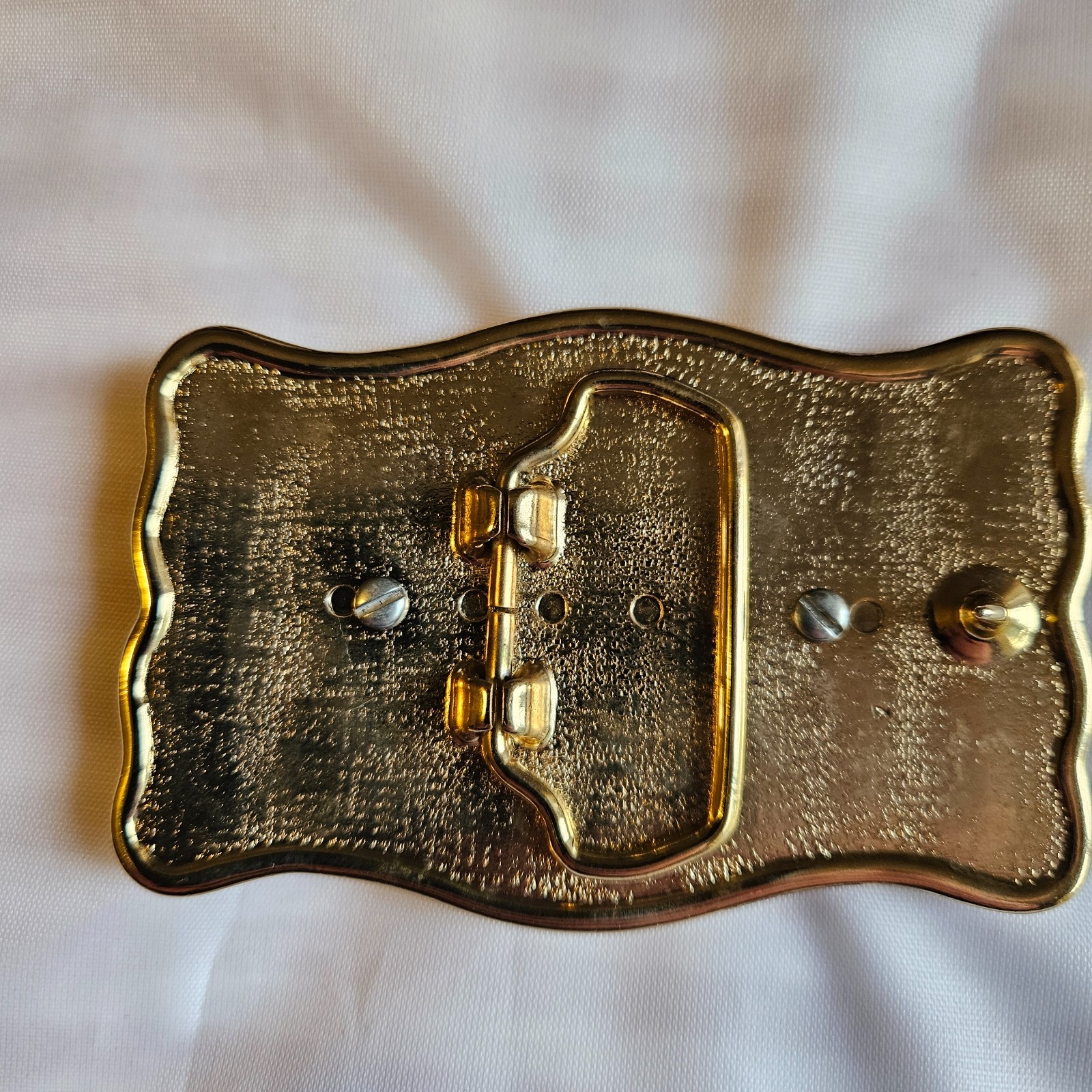 1907 Indian Head Penny Belt Buckle gold tone copper flecks and resin
