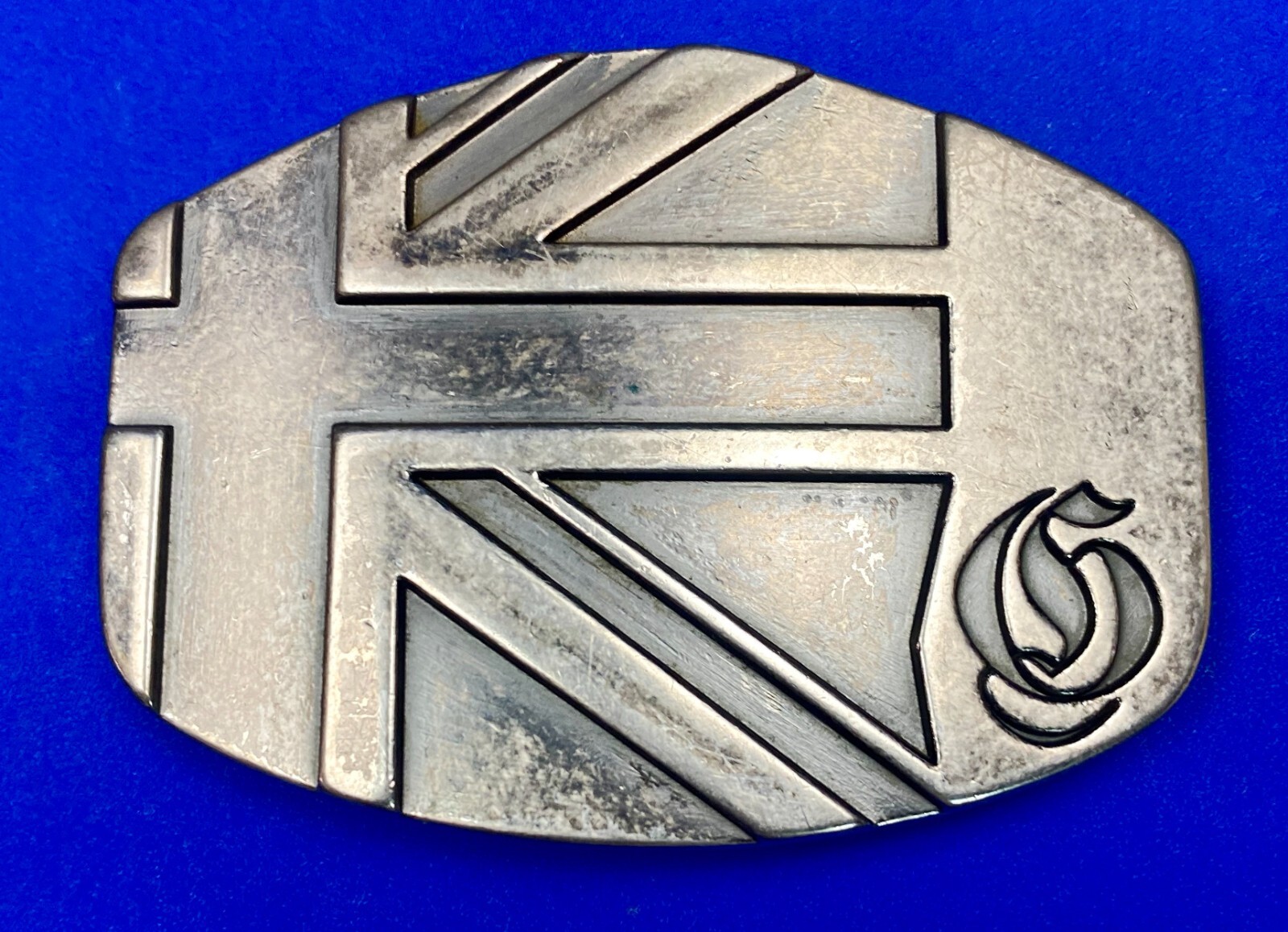National Flag of the United Kingdom Union Jack Silver Color Vintage Belt Buckle
