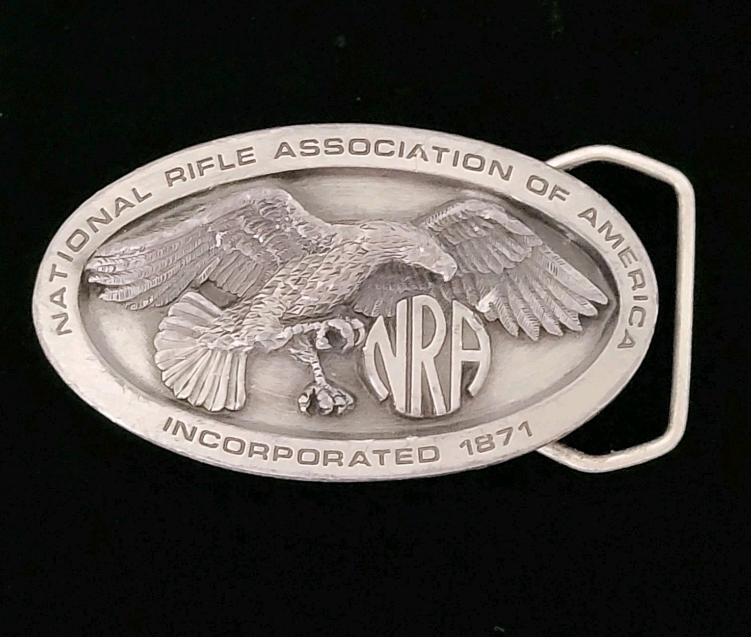 Vintage Belt Buckle NRA Flying Eagle 3.15″ Belt Buckle Fits 1.5″ Belts USA Made