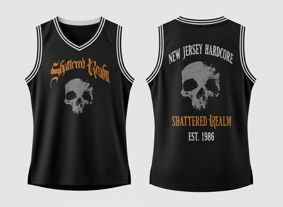 Hot Shattered Realm Unisex Basketball jerseys Size S-5XL Black Gifl Fan NZS71