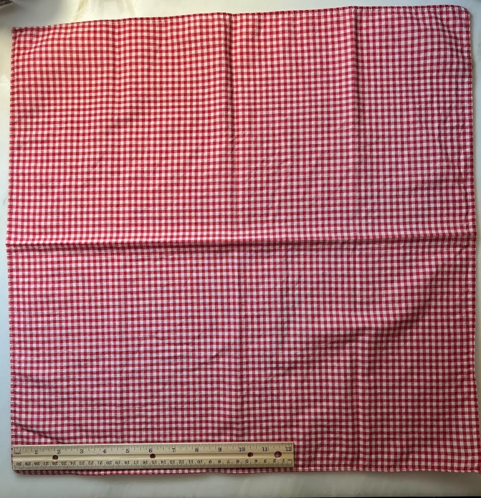 Vintage Gingham Pattern All Cotton Red Bandana USA Head Scarf 20″ x 20″ Inch