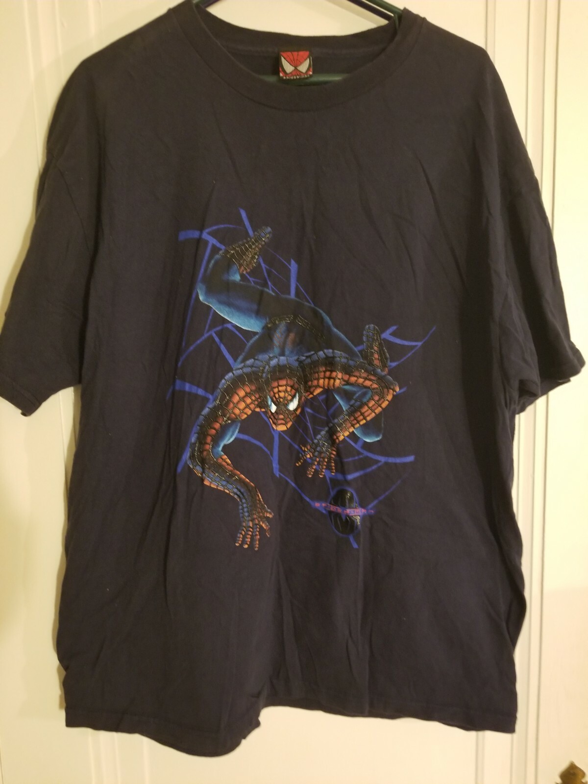 VTG – 2002 Spider-man Promo Textured Embossed T-shirt Marvel comics XL Spiderman