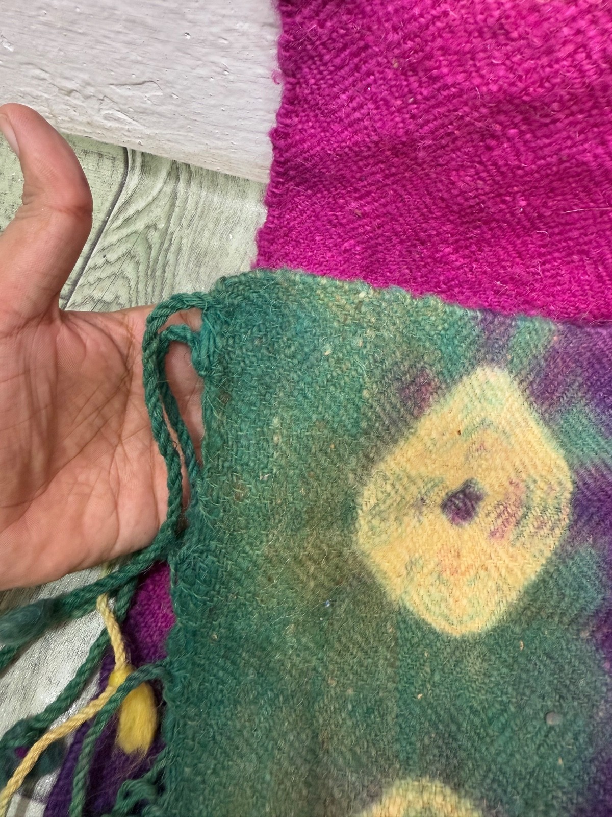 Vintage Beautiful Hand Made Stole Fabric Textile Shawl 250×42 Cm