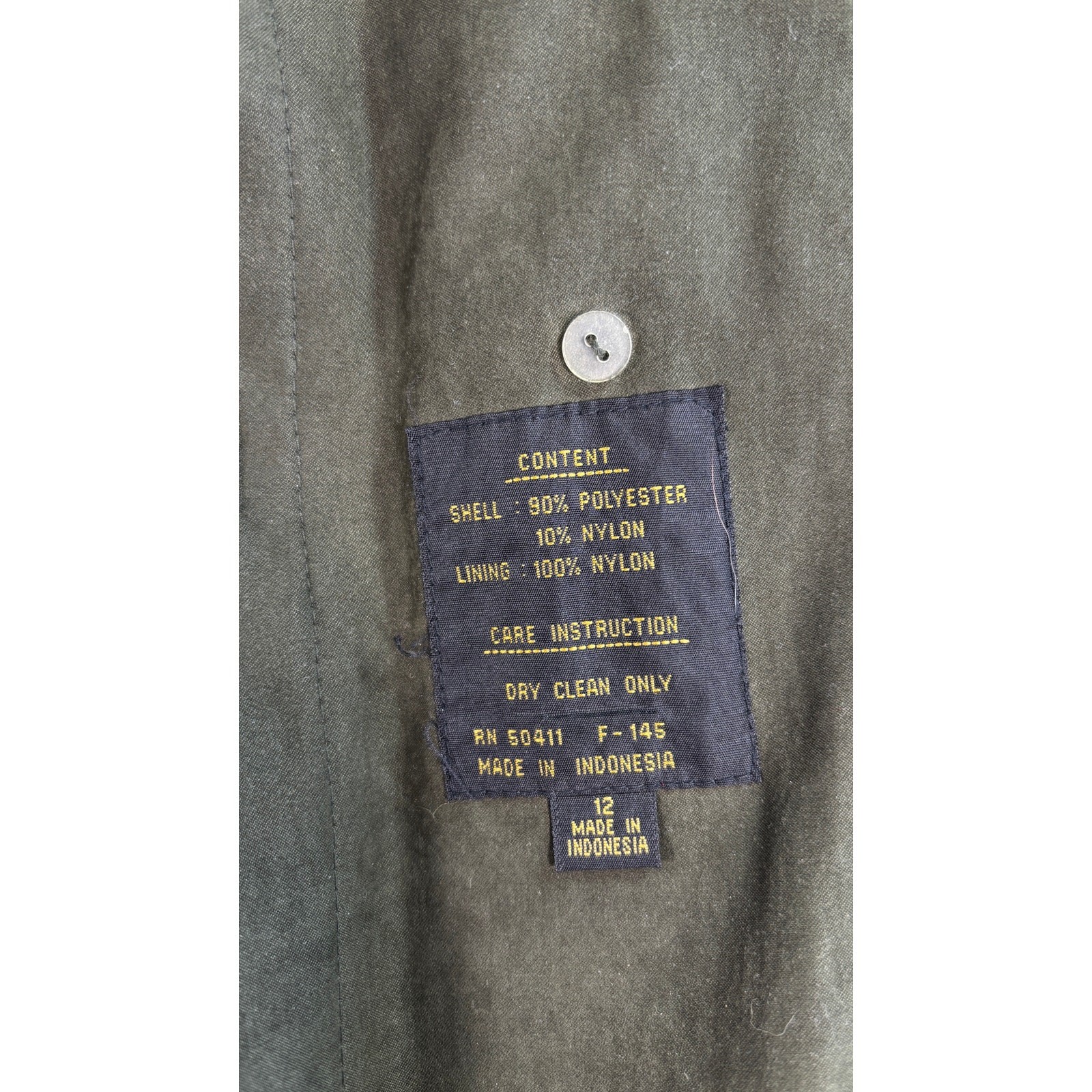 VTG Fleet Street Equestrian Horsebit Trench Coat Jacket Green Y2K Women Sz 12