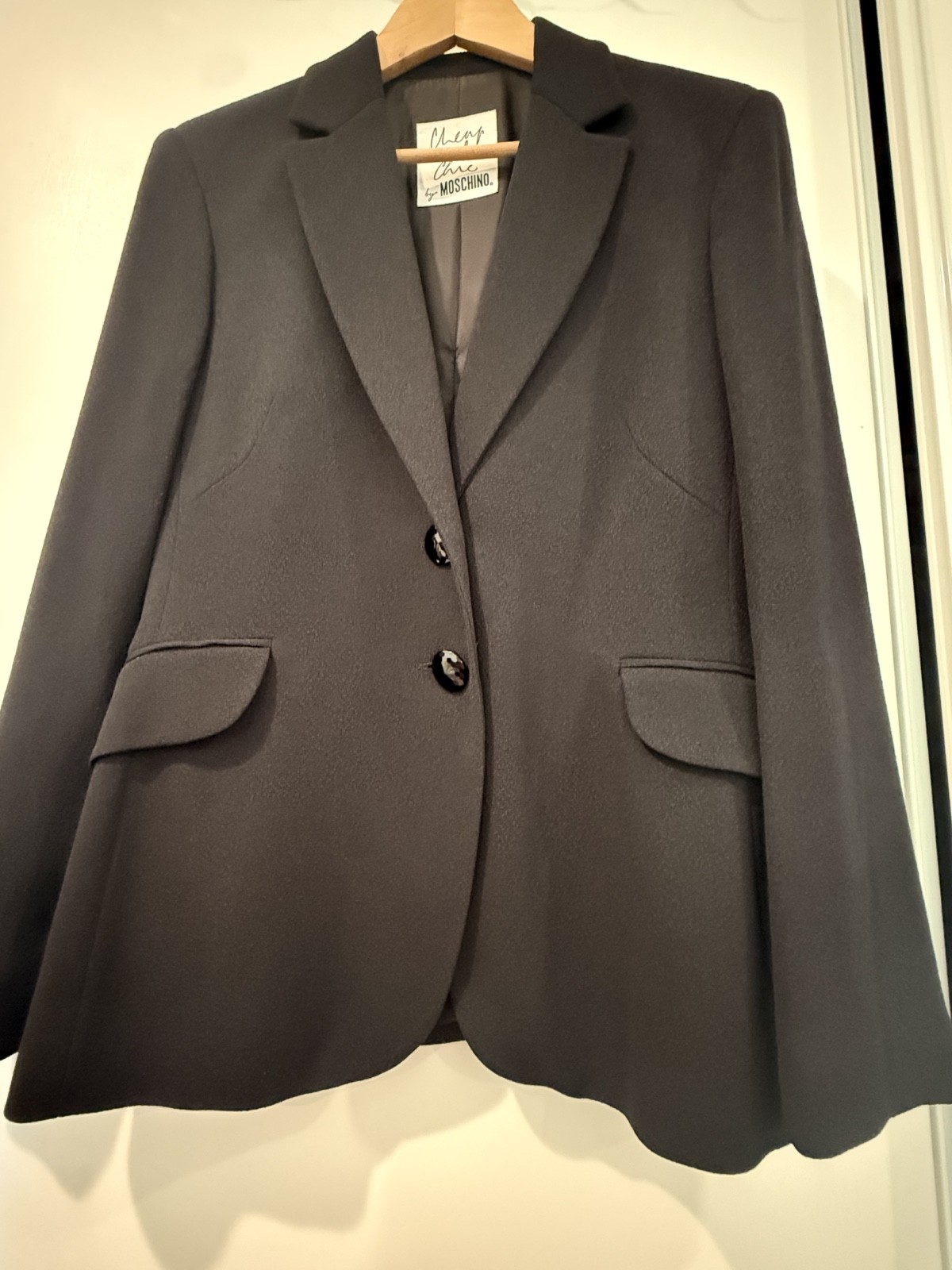 VTG Cheap And Chic By Moschino Black Classic Dual Button Blazer Jacket Sz 12