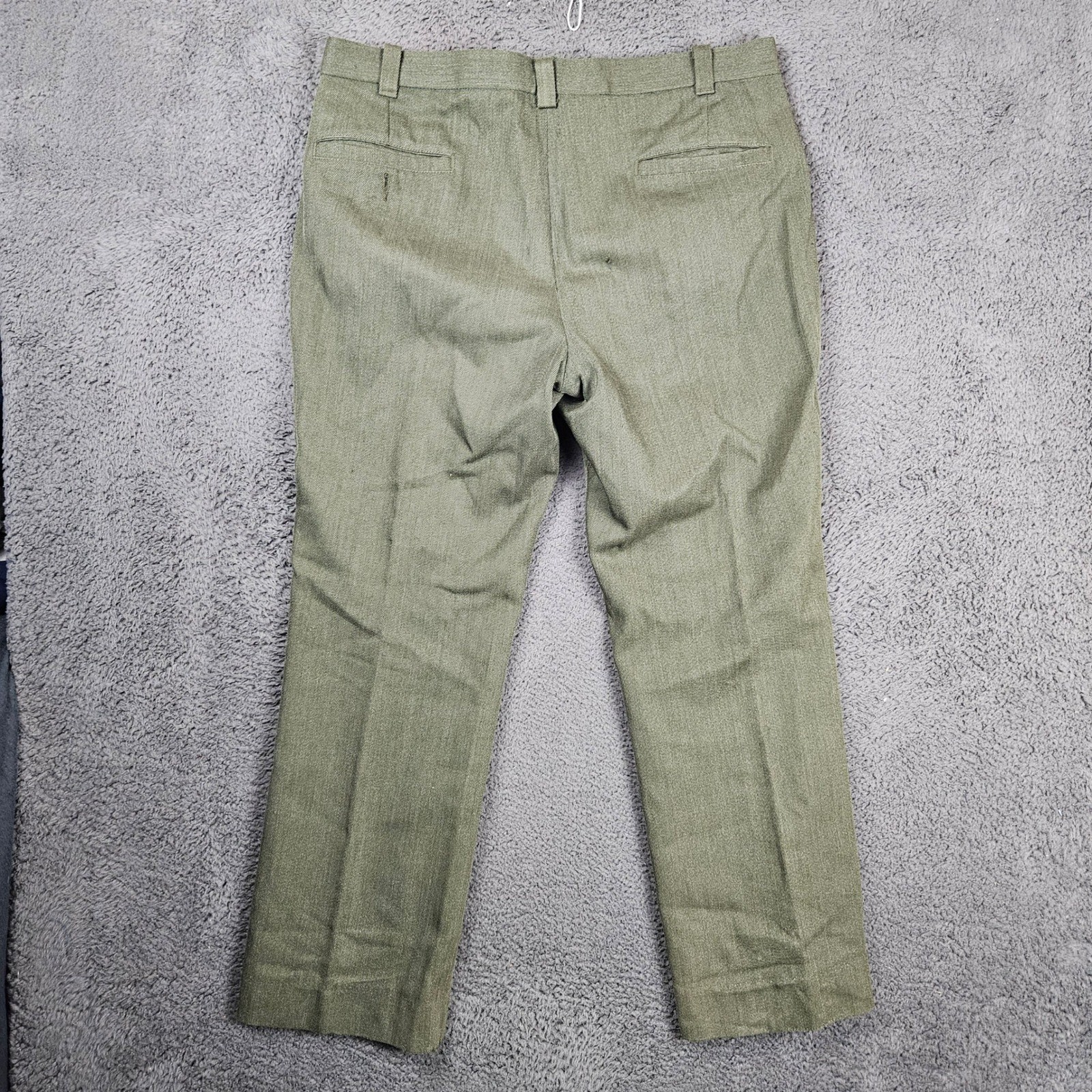 Vintage C.C. Filson Garment Style 180 Pants Men 36 Green Virgin Wool Straight