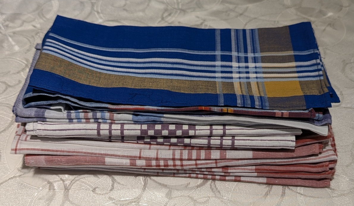 Lot of 20 New Cotton Handkerchiefs for Men Elegant Pattern in Assorted Color