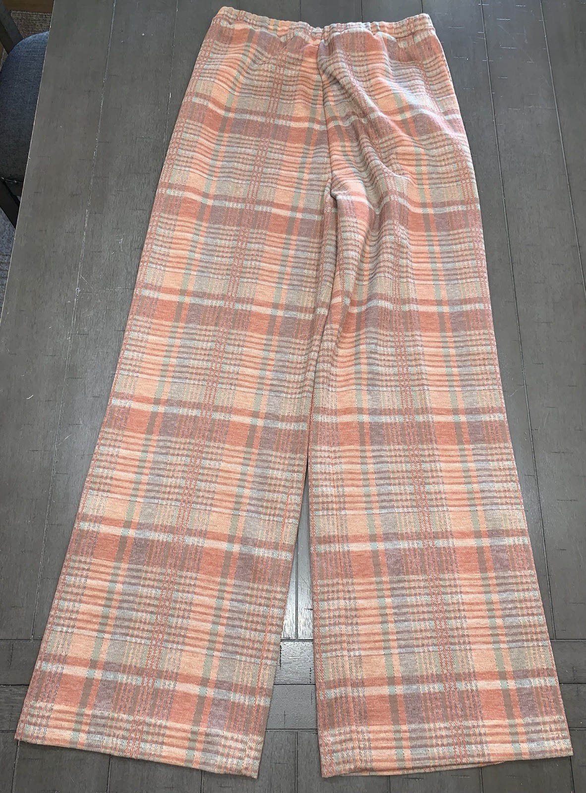 B7 VTG 25×30” SM GRAFF 60s PANTS RUST/TAN PLAID MCM FLARED MOD/GOGO DISCO PULLON